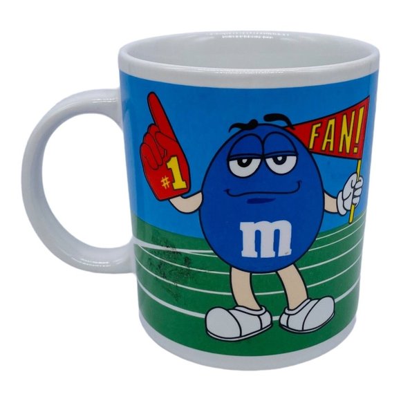 VTG M&M Sports Mug‎ Blue Football Fan and Green Cheerleader Galerie 2003 - Picture 1 of 6